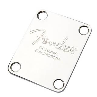 Fender neck plate Corona 4-bolt voor basgitaar chroom