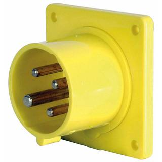 Showtec CEE 16A 4-polige 110V inbouw socket male geel