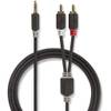 Nedis CABW22200AT10 3.5mm TRS jack male - 2x RCA male kabel 1m
