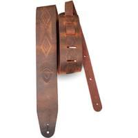 Guild Leather Deluxe Tooled Americana Guitar Strap gitaarband bruin