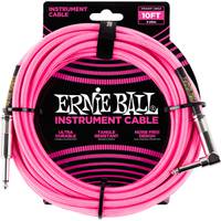 Ernie Ball 6078 Braided Instrument Cable, 3 meter, Neon Pink