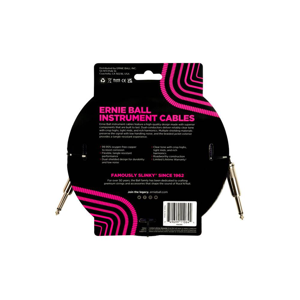 Ernie Ball 578898 braided instrument cable paars 5.5m