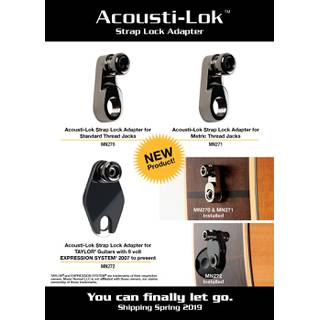 MUSIC NOMAD Acousti-Lok Strap Lock Adapter For TAYLOR® Guitars w/ 9 Volt EXPRESSION SYSTEM® Battery Box - MN272