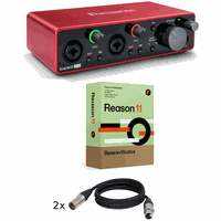 Focusrite Scarlett 2i2 3rd Gen bundel met Reason 11 plus 2X XLR-kabel (3 m)
