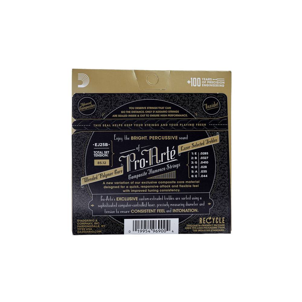 D'Addario EJ25B Pro-Arte Composites Flamenco Guitar Black Nylon