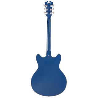D'Angelico Deluxe DC LE Stopbar Sapphire semi-akoestische gitaar met koffer