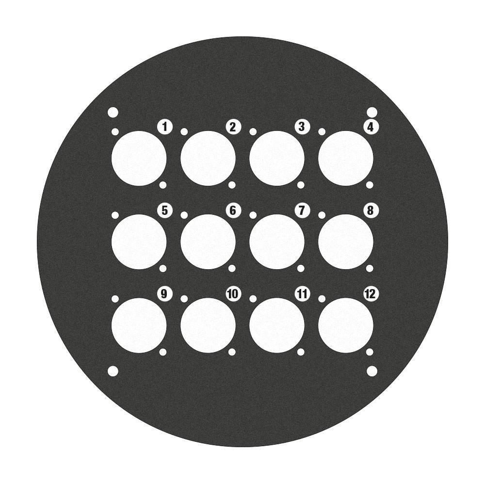 Adam Hall 70225D12 plaat voor 70225 met 12x D-size gat