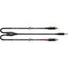 Cordial CFY1.5WCC-LONG Intro verloopkabel 3.5mm TRS jack - 2x RCA 1.5m zwart