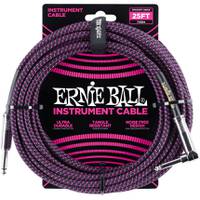 Ernie Ball 6068 Braided Instrument Cable, 7.5 m, Black/Purple