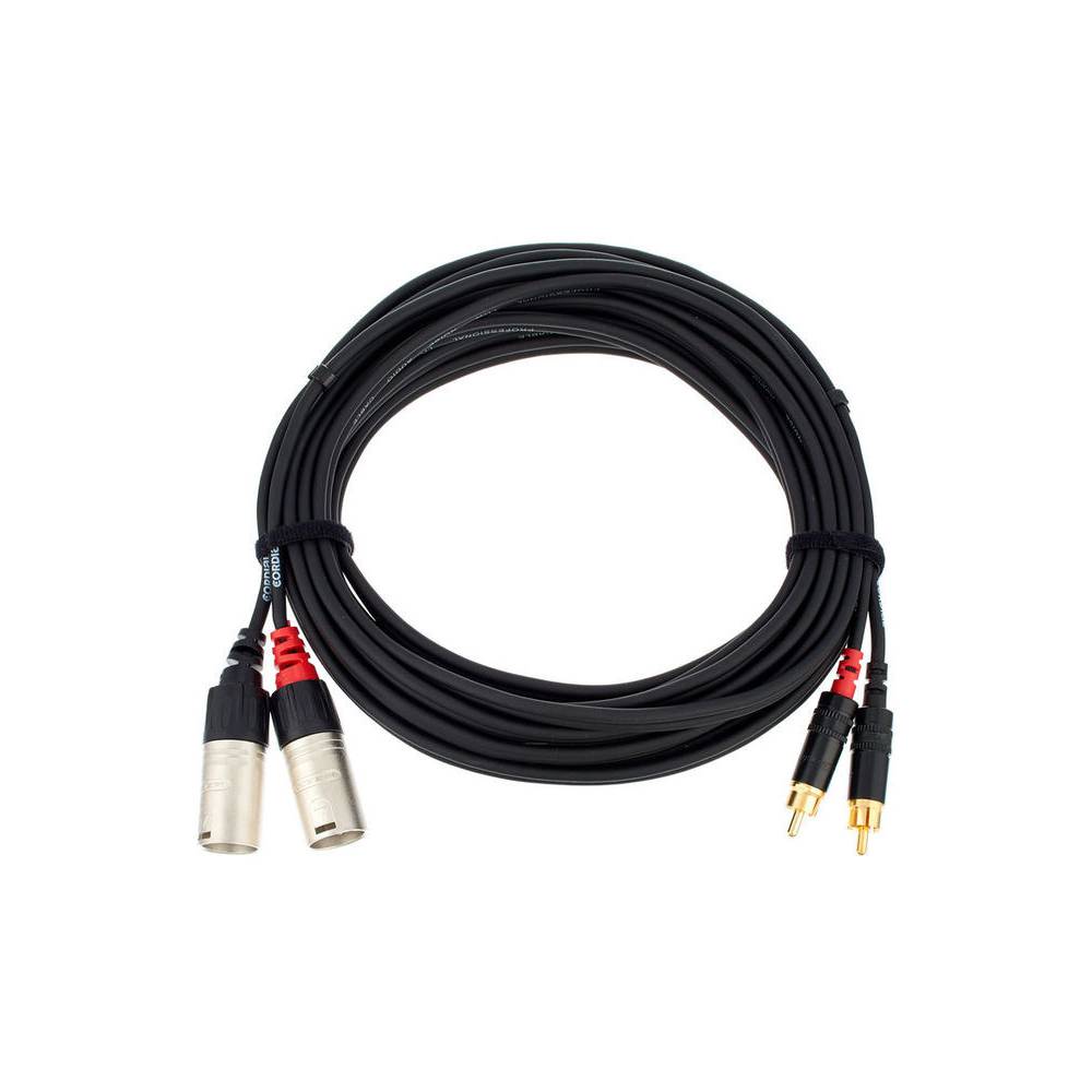 Cordial CFU6MC Intro verloopkabel 2x XLR male - 2x RCA male 6m