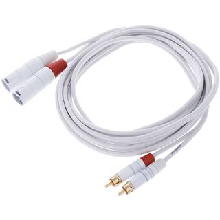 Cordial CFU3MC-SNOW Intro verloopkabel 2x XLR male - 2x RCA male 3m wit