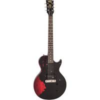Vintage V120 ICON Distressed Black over Cherry Red elektrische gitaar