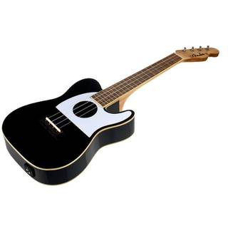 Fender Fullerton Tele Uke Black elektrisch-akoestische concert ukelele