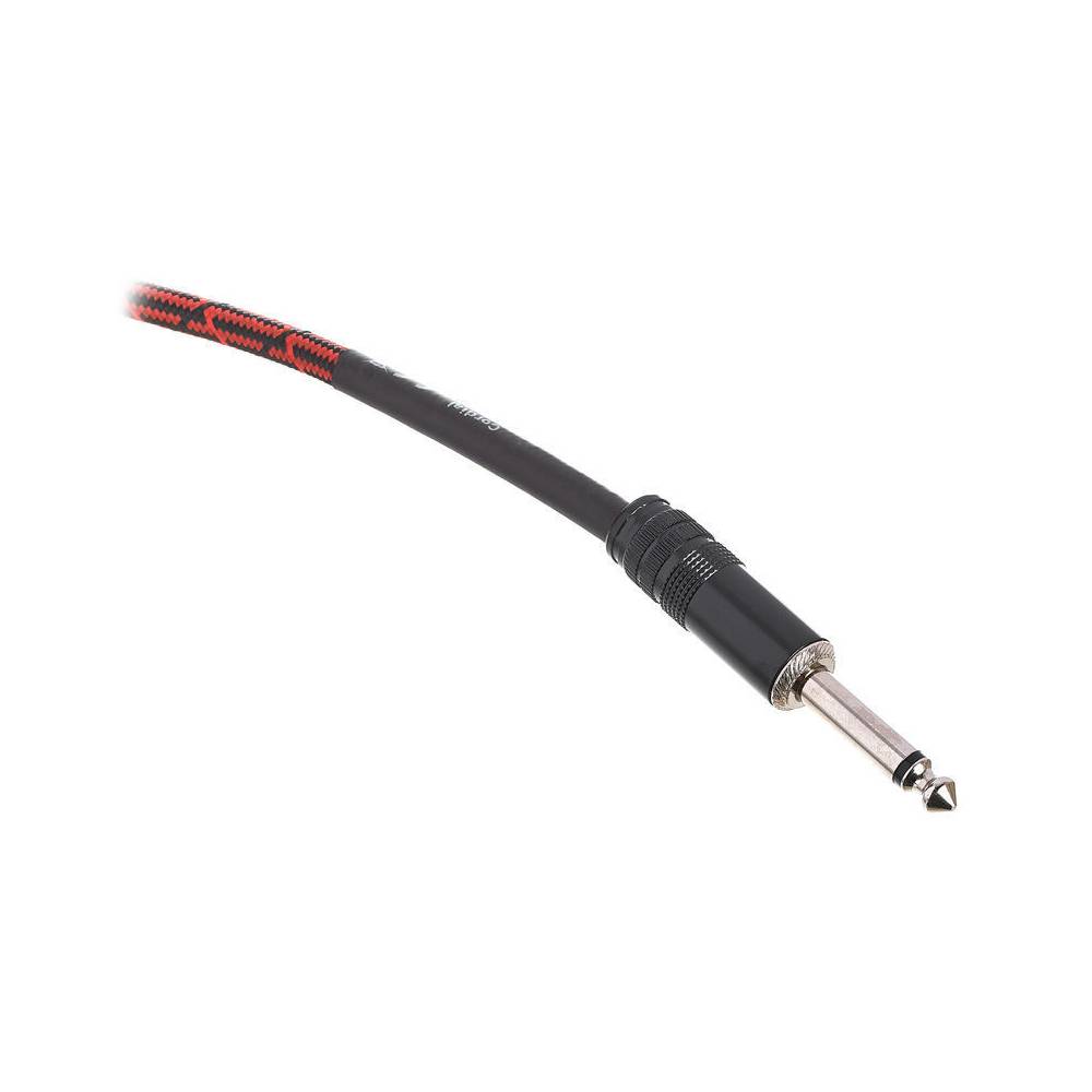 Cordial EI1.5PR-TWEED-RD Elements jack kabel 6.3 TS haaks - recht 1.5m tweed rood