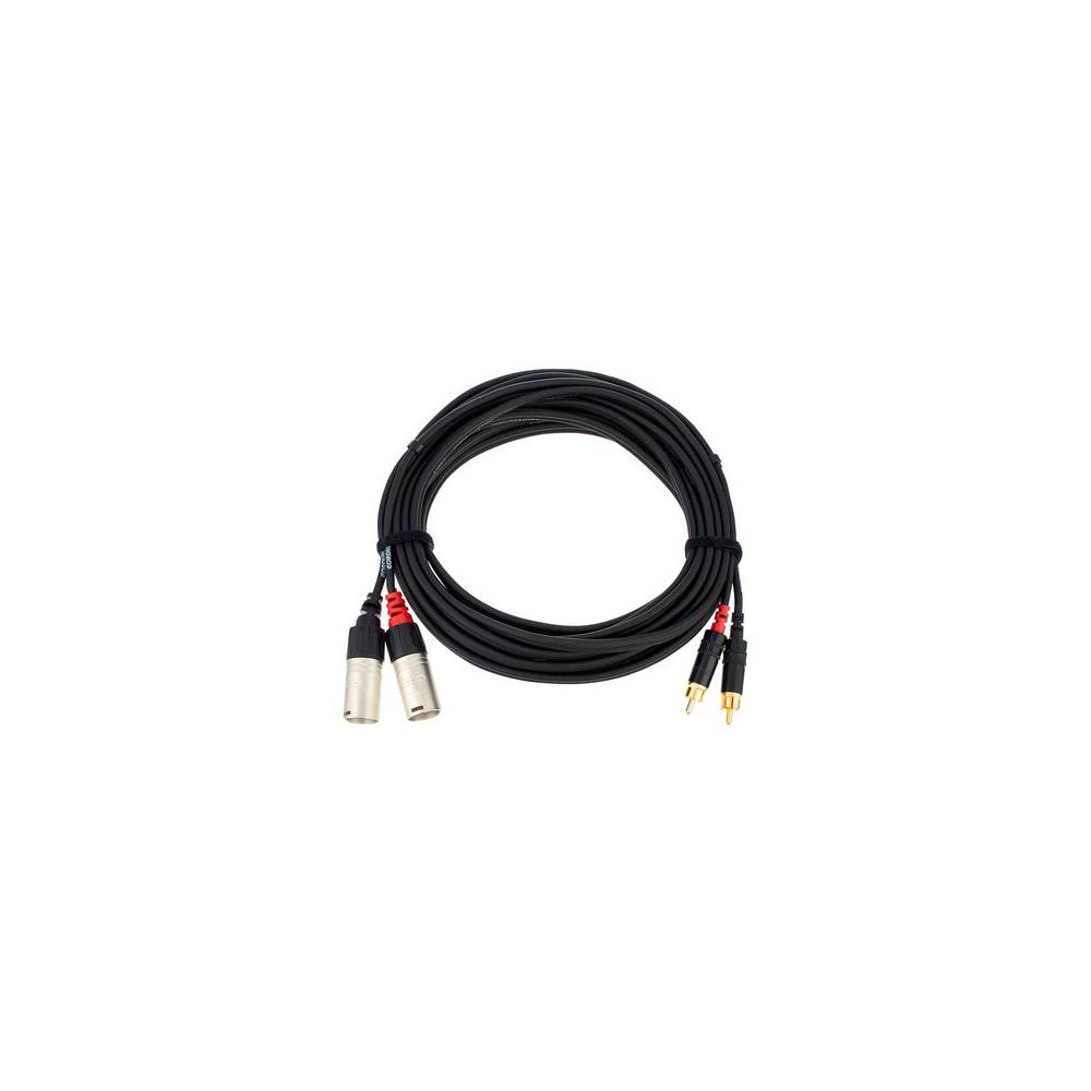 Cordial CFU6MC Intro verloopkabel 2x XLR male - 2x RCA male 6m
