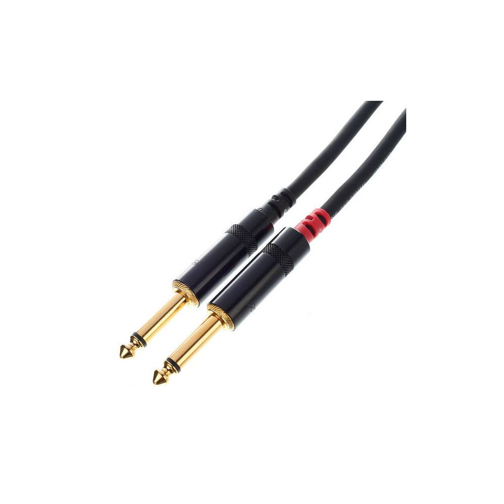Cordial CFY3VPP-LONG Intro verloopkabel jack 6.3mm TRS -2x 6.3mm TS 3m zwart