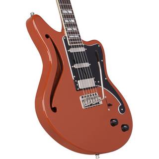 D'Angelico Deluxe Bedford SH LE Tremolo Rust semi-akoestische gitaar met koffer