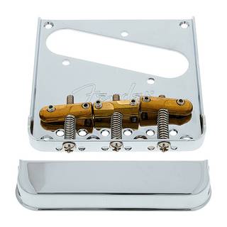 Fender 3-Saddle Top-Load / String-Through Tele Bridge gitaarbrug met gecompenseerde messing Bullet brugzadels