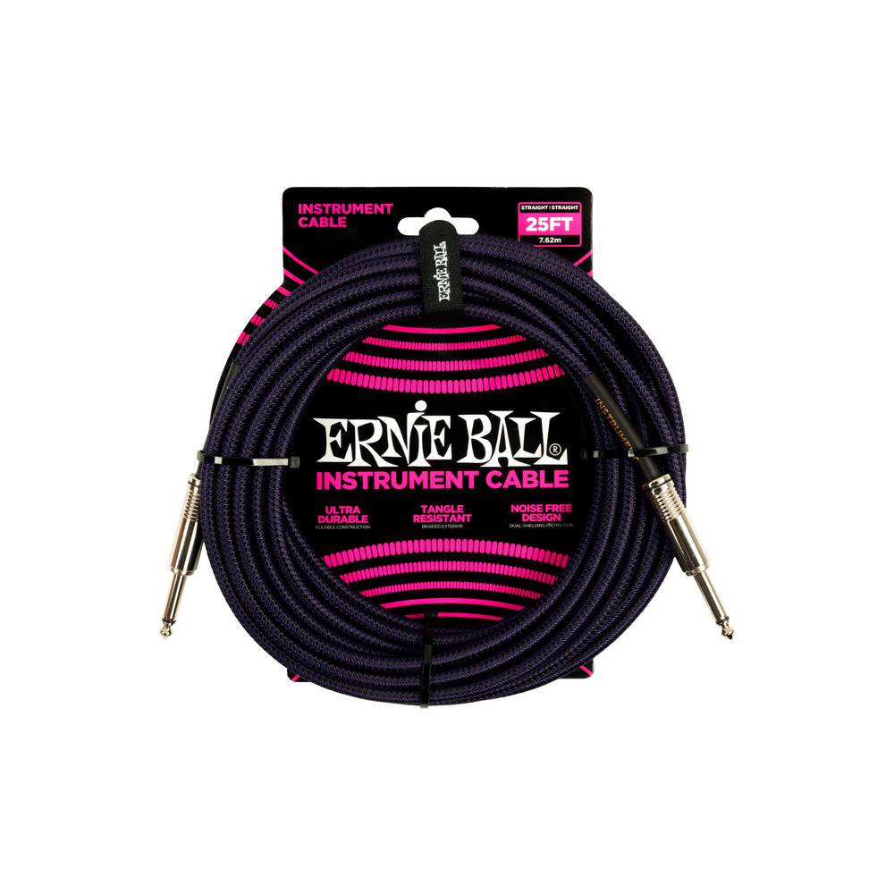 Ernie Ball 578900 braided instrument cable paars 7.6m