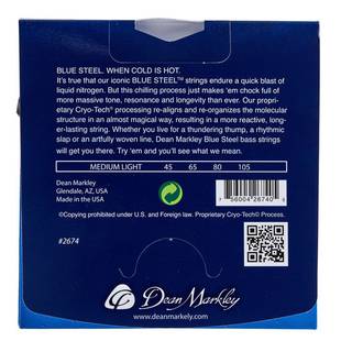 Dean Markley Blue Steel Medium Light 4 String 45-105 snarenset voor basgitaar