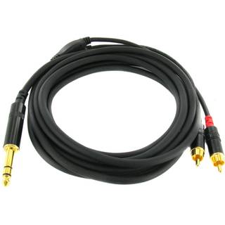 Cordial CFY3VCC Intro verloopkabel 1x 6.3mm TRS jack - 2x RCA 3m zwart