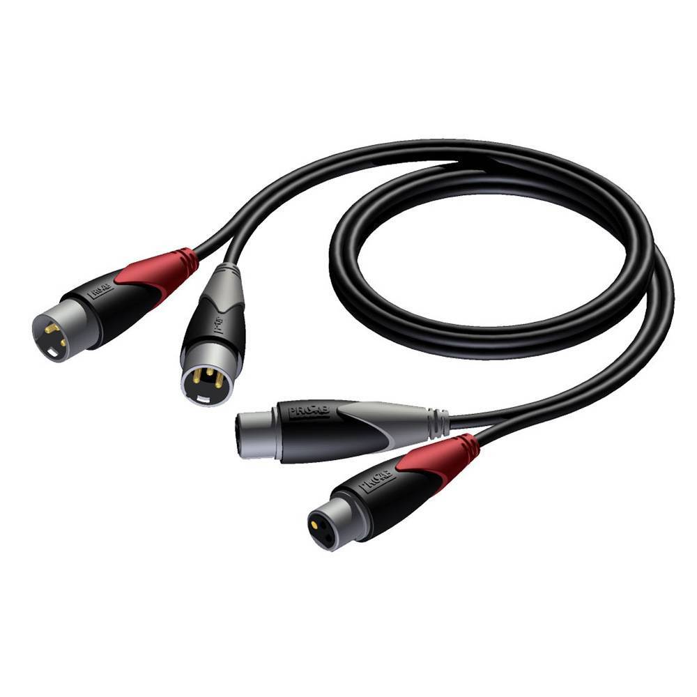 Procab CLA710 2 x XLR male - 2 x XLR female 3m