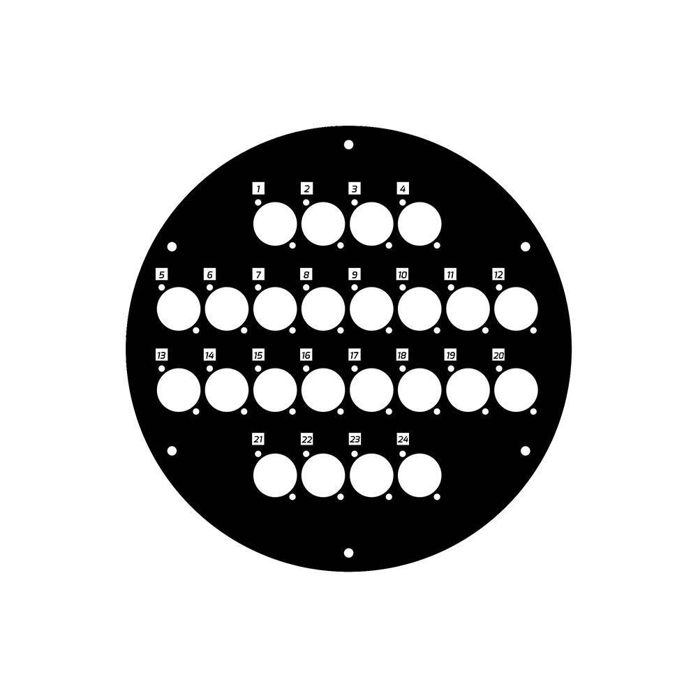 Adam Hall 70226D24 plaat voor 70226 met 24x D-size gat