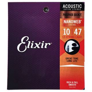 Elixir 16152 12-String Acoustic Phosphor Bronze Nanoweb 10-47