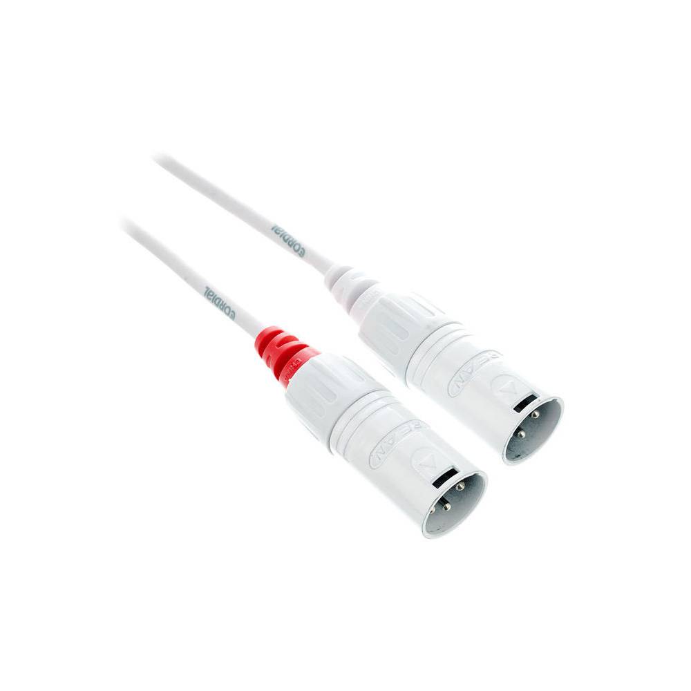 Cordial CFY1.5WMM-LONG-SNOW Intro verloopkabel 3.5mm TRS jack - 2x XLR 1.5m wit
