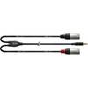 Cordial CFY1.8WMM Intro verloopkabel 3.5mm TRS jack - 2x XLR 1.8m zwart
