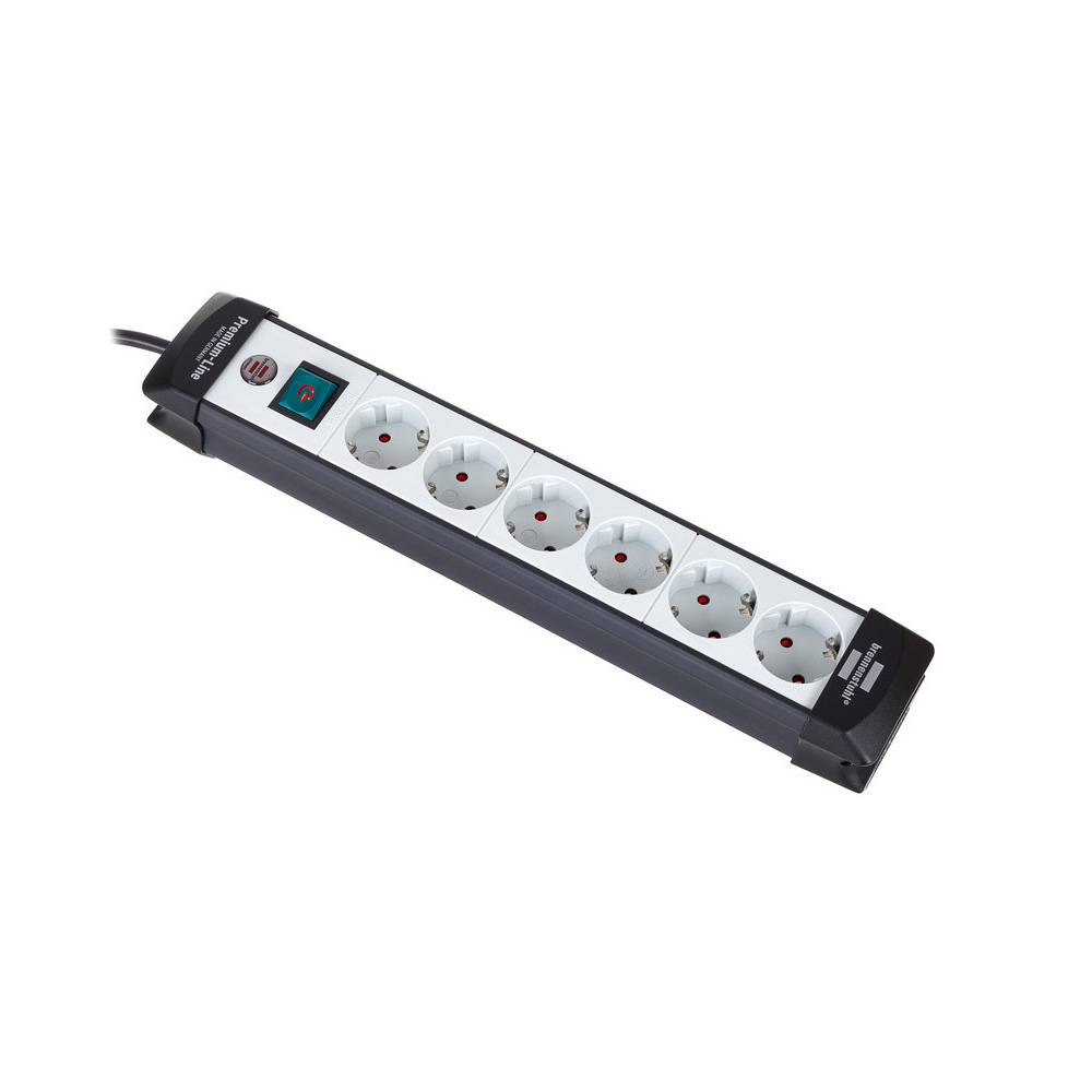 Brennenstuhl Premium-Line 1951560101 stekkerdoos 6-voudig bevestigbaar 5m zw/gr