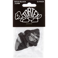Dunlop Tortex Pitch Black Standard 0.73mm 12-pack plectrumset zwart