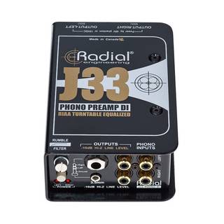 Radial J33 actieve DI box en platenspeler voorversterker