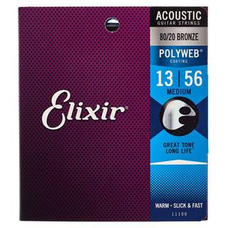 Elixir 11100 Acoustic 80/20 Bronze Polyweb Medium 13-56