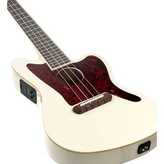 Fender Fullerton Jazzmaster Uke Olympic White elektrisch-akoestische concert ukelele