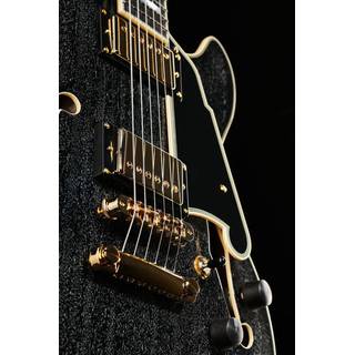 D'Angelico Excel Mini DC Black Dog semi-akoestische gitaar met koffer