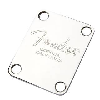 Fender neck plate Corona 4-bolt voor basgitaar chroom