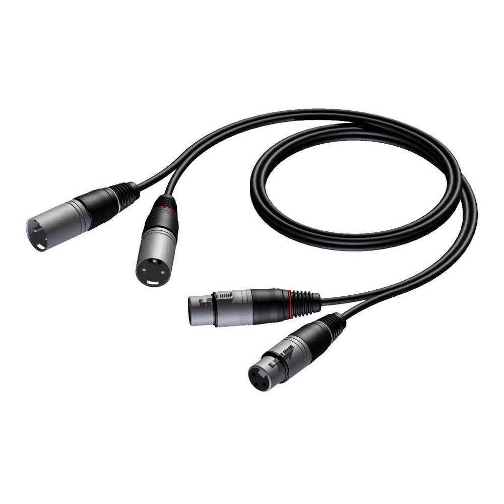 Procab CAB710 2x XLR female - 2x XLR male 3.00 meter