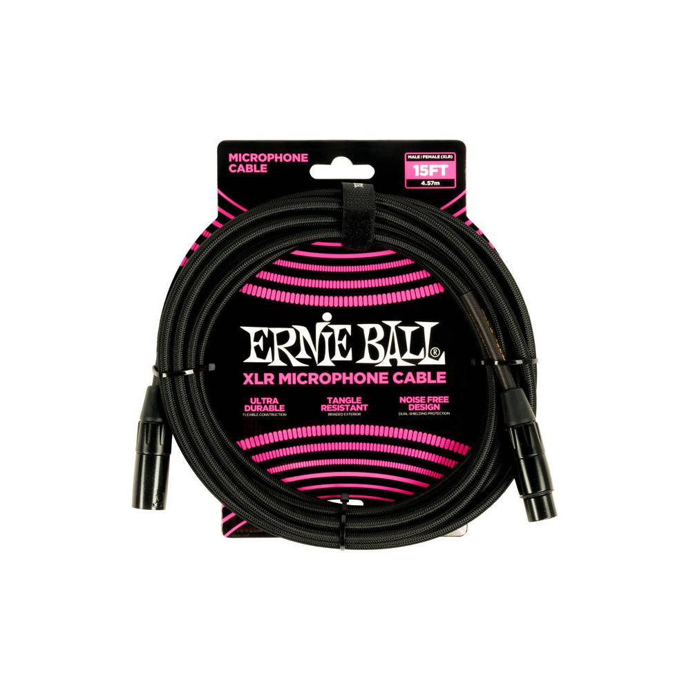 Ernie Ball 6391 microfoonkabel XLR male-XLR female 4.5m zwart