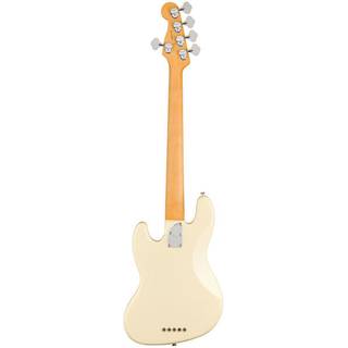 Fender American Professional II Jazz Bass V Olympic White RW 5-snarige elektrische basgitaar met koffer