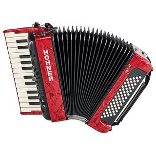 Hohner Bravo II 60 Rood, Silent Key accordeon