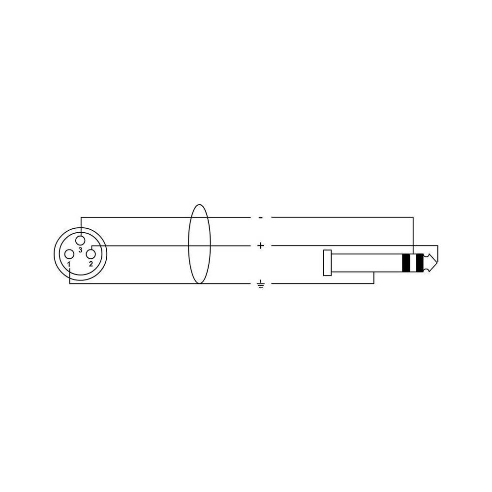 Cordial EM1FV Elements verloopkabel XLR female - 6.3mm TRS jack 1m