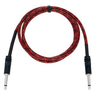 Cordial EI1.5PP-TWEED-RD Elements instrumentkabel 6.3 TS jack recht 1.5m tweed rood