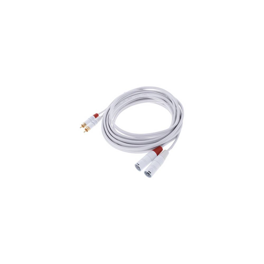 Cordial CFU6MC-SNOW Intro verloopkabel 2x XLR male - 2x RCA male 6m wit
