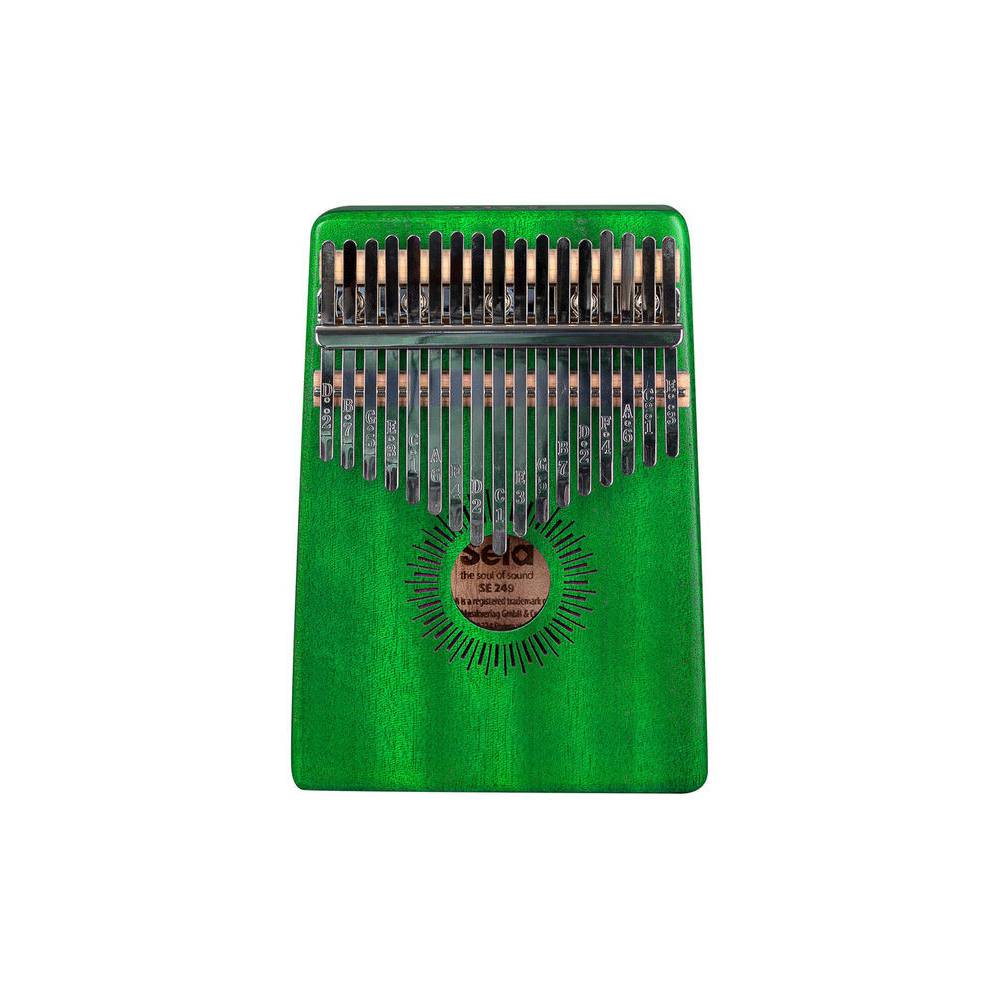 Sela SE 248 Kalimba Mahogany 17 Green met beschermhoes