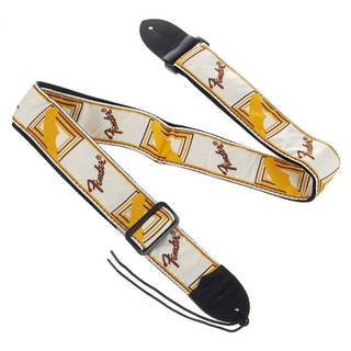 Fender Monogrammed Strap White Brown Yellow