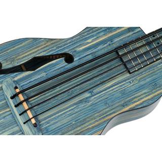 Ortega RUSWB-UB Bamboo Series Short Scale Uke Bass Stonewashed E/A bas ukelele met gigbag