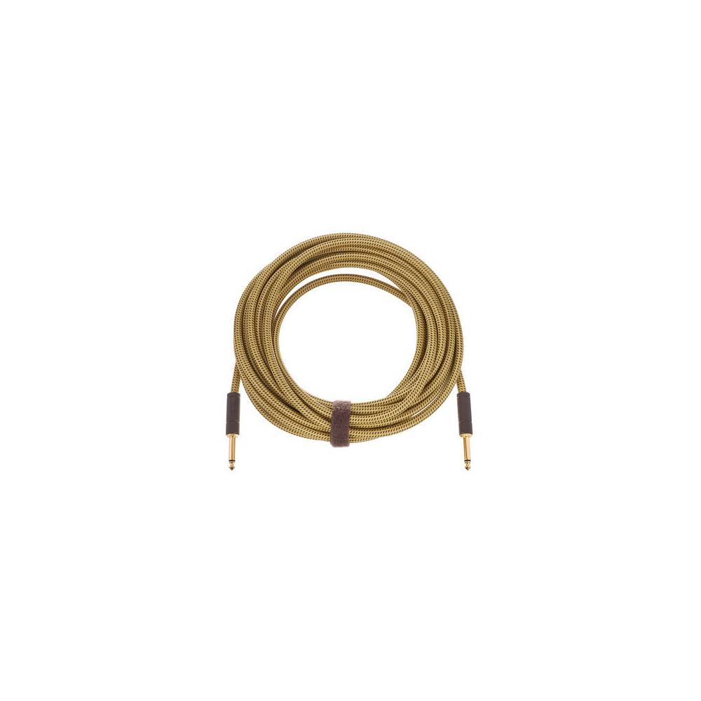 Fender Deluxe Cables instrumentkabel 7.5m geel tweed recht