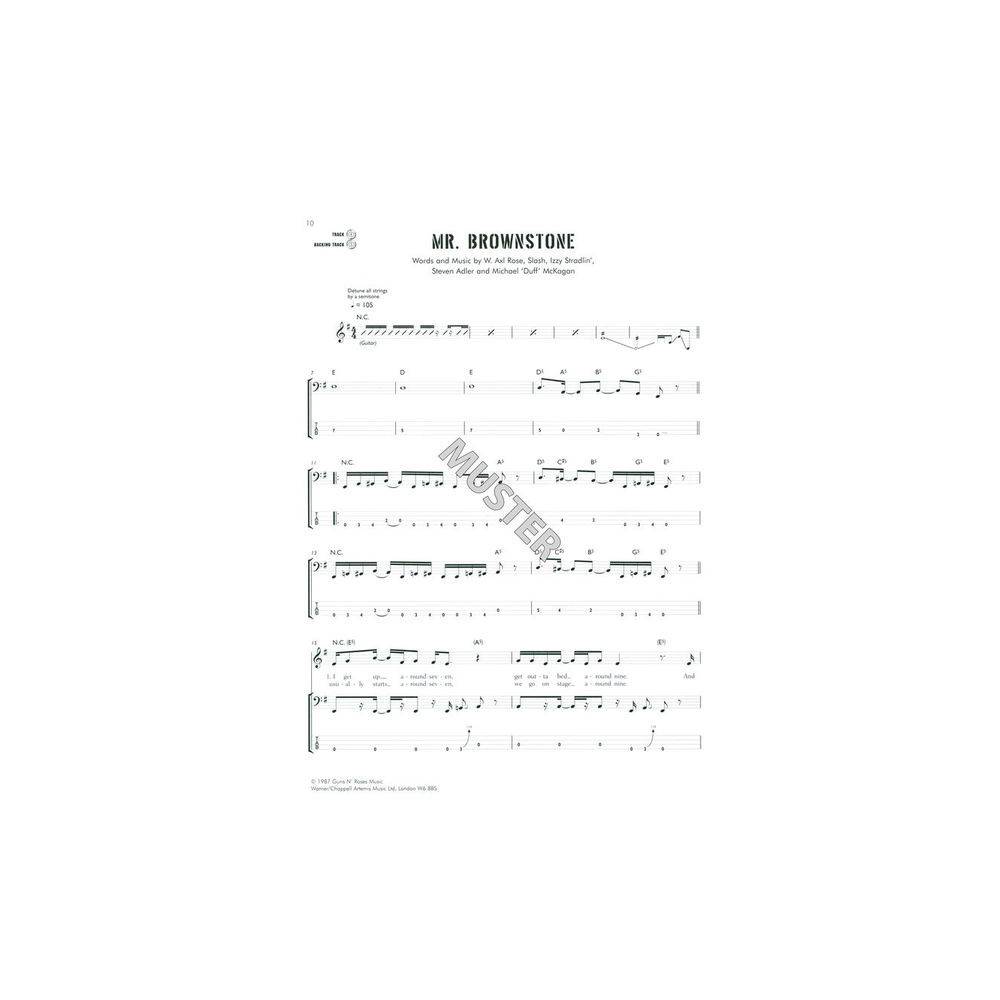 Hal Leonard Authentic Playalong Guns N Roses Bass Guitar