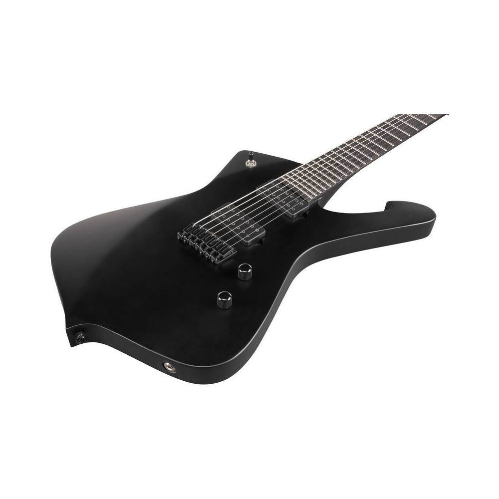 Ibanez Iron Label Iceman ICTB721-BKF Black Flat 7-snarige elektrische gitaar met gigbag